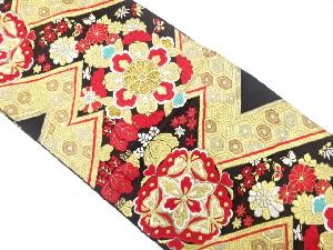 アンティーク　華文に桐・蝶・花模様織り出し袋帯(着用可)